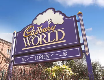 Cadbury World UK Sign