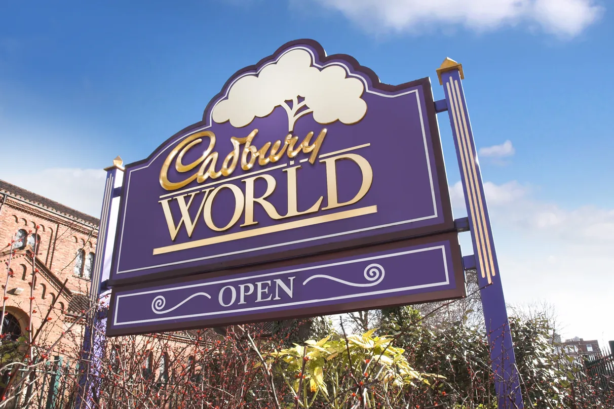 Cadbury World UK Sign