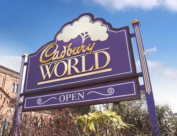 Cadbury World UK Sign