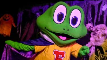 Meet the character Freddo at Cadbury World